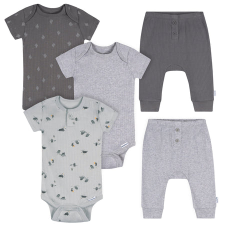 5-Piece Baby Boys Wild Buffalo Trail Bodysuits & Pants Set