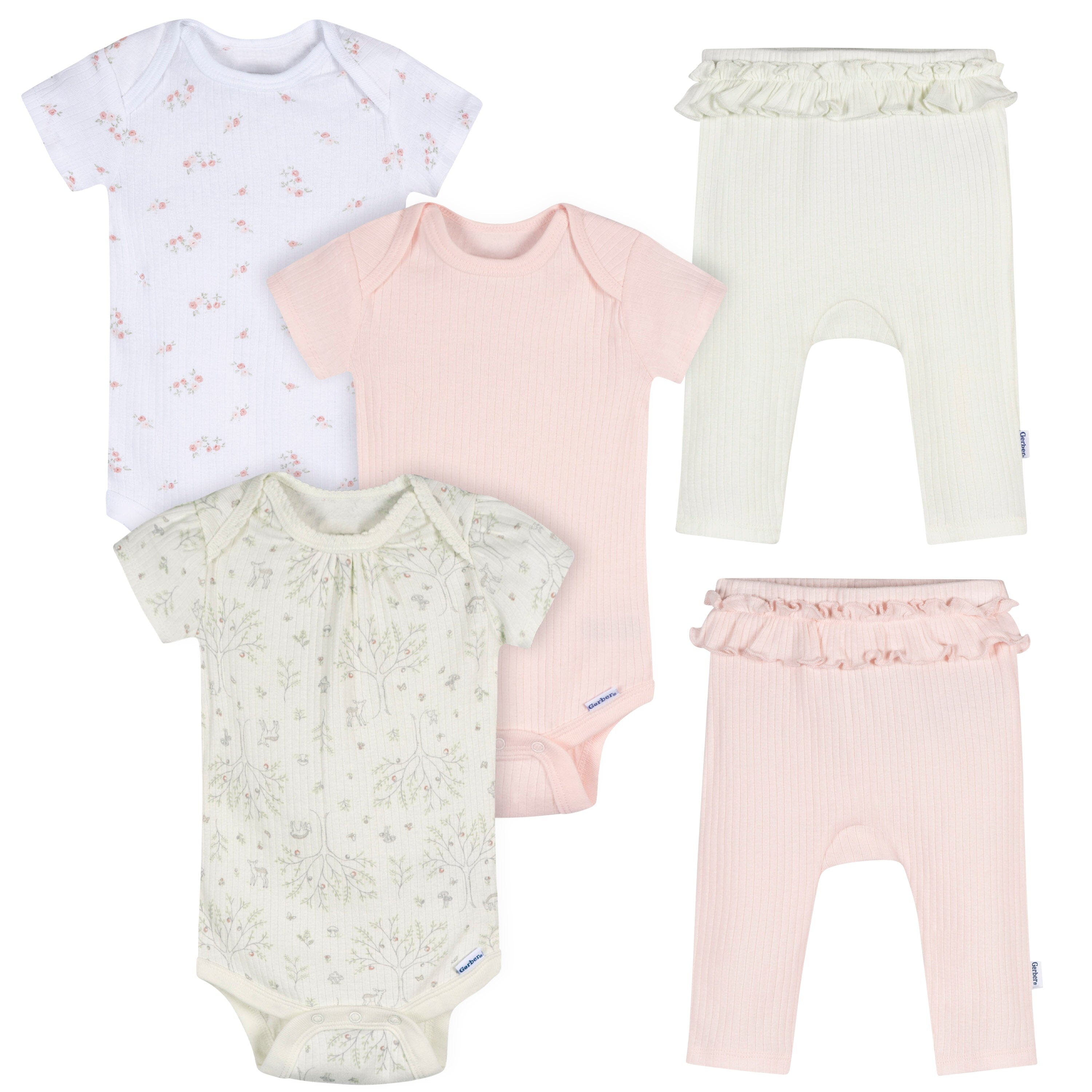 5-Piece Baby Girls Deer Bodysuits & Pants Set Outfits & Sets Gerber® 