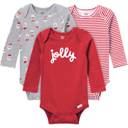 3-Pack Baby Neutral Jolly Long Sleeve Onesies® Bodysuits onesies Gerber® 