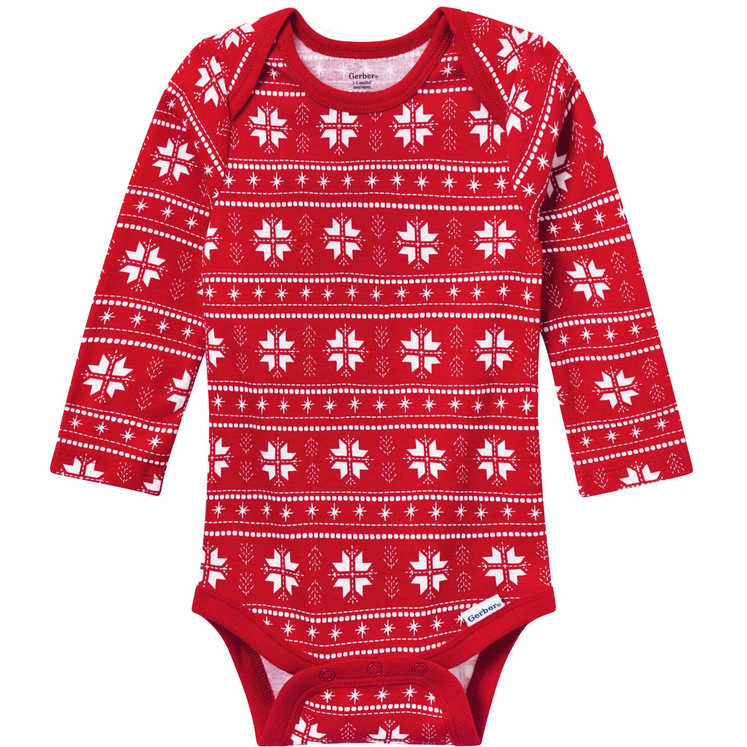 3-Pack Baby Neutral First Christmas Long Sleeve Onesies® Bodysuits onesies Gerber® 