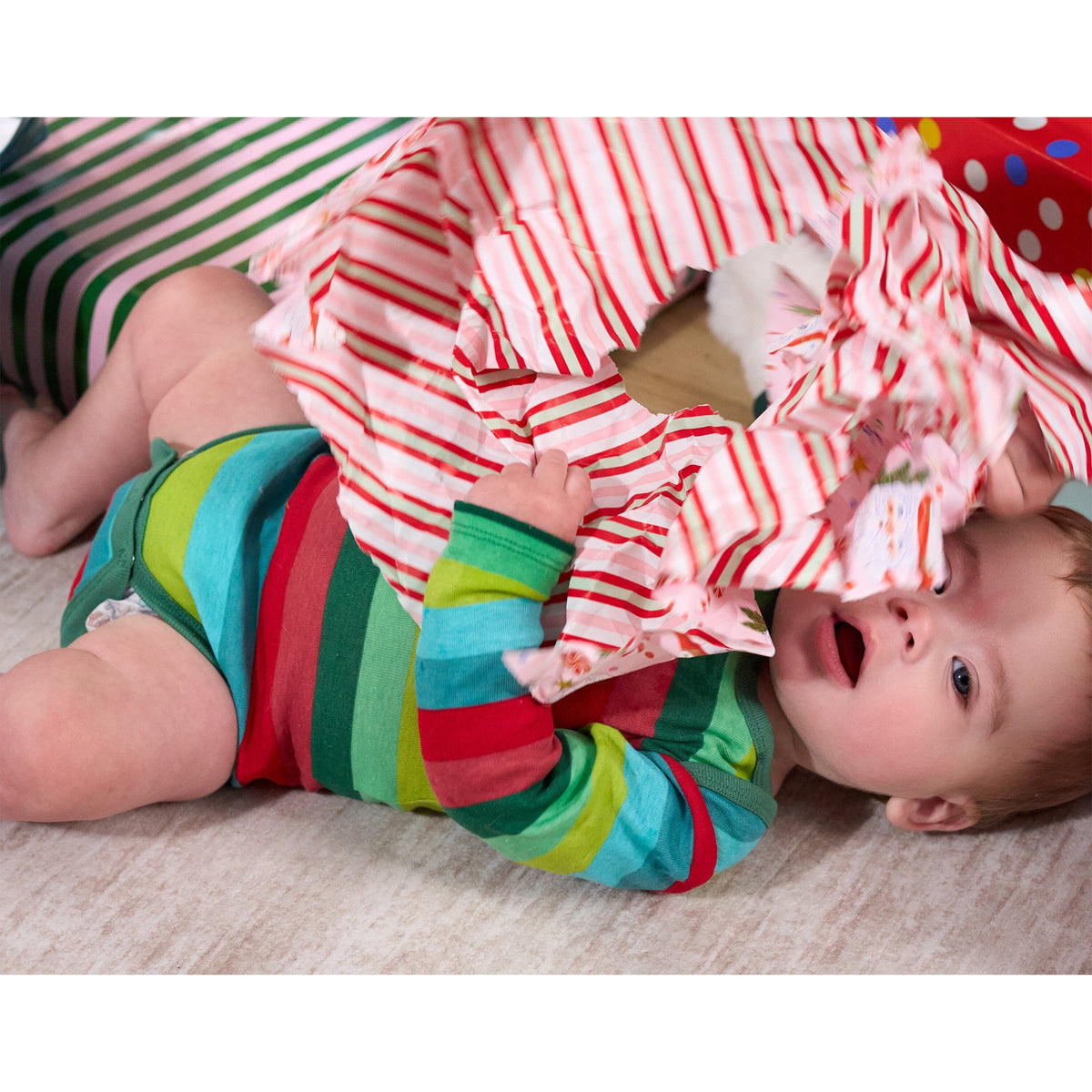 3-Pack Baby Neutral Joyful Stripe Long Sleeve Onesies® Bodysuits onesies Gerber® 