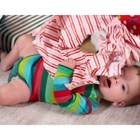 3-Pack Baby Neutral Joyful Stripe Long Sleeve Onesies® Bodysuits