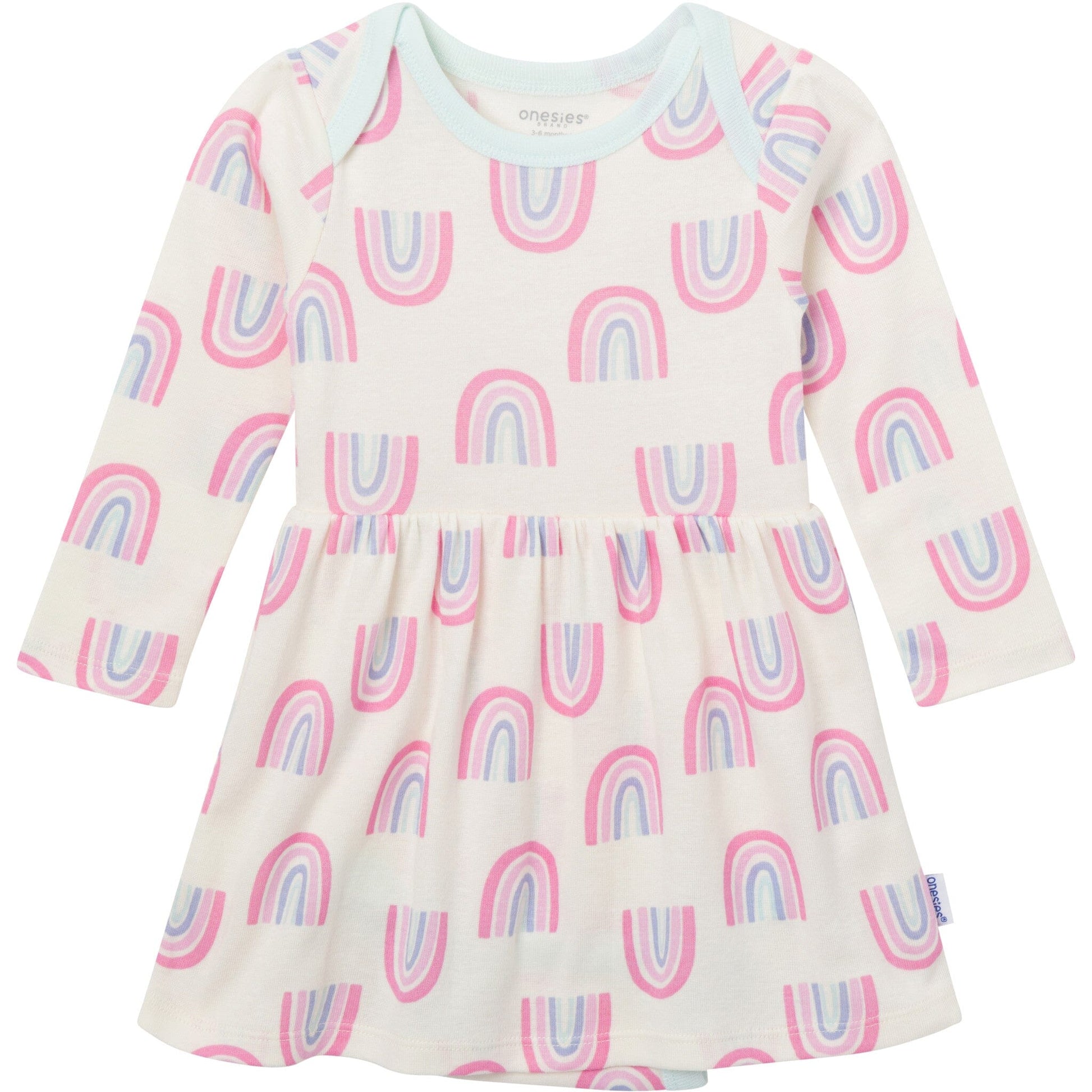 Baby Girls Ivory Rainbow Lap Shoulder Dress dresses Gerber® 