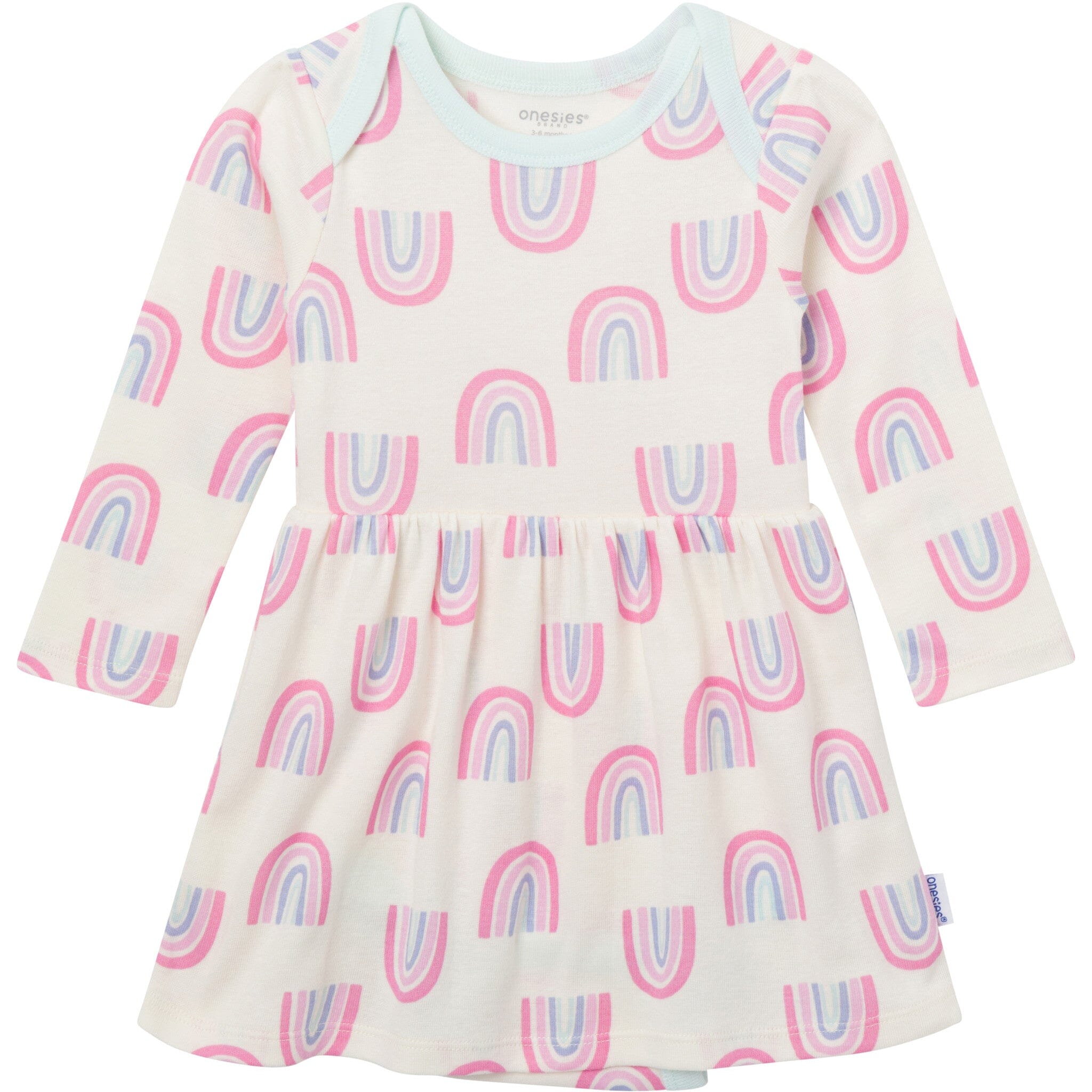Baby Girls Ivory Rainbow Lap Shoulder Dress dresses Gerber® 