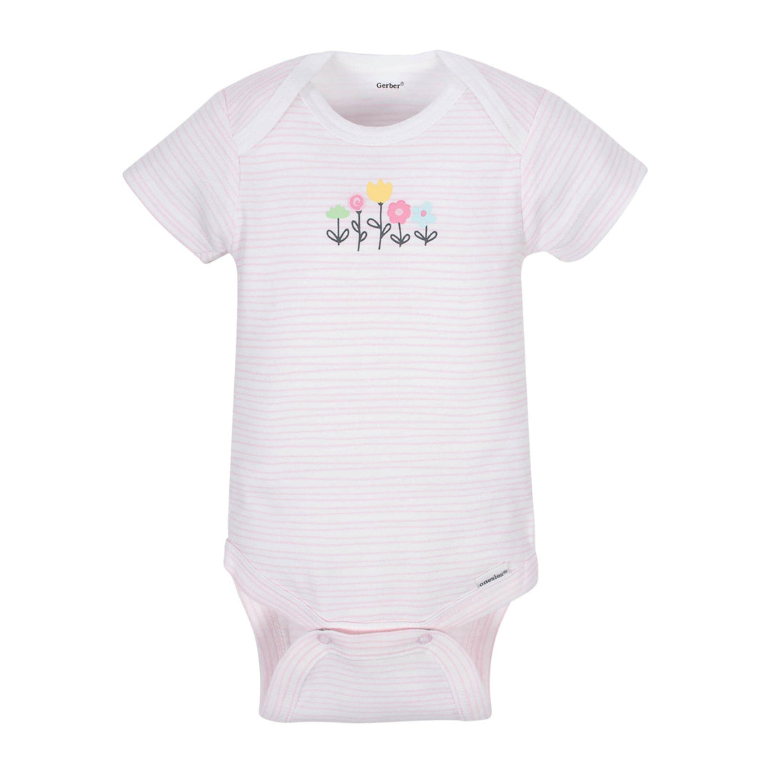 8-Pack Baby Girl Kitty Short Sleeve Onesies® Brand Bodysuits
