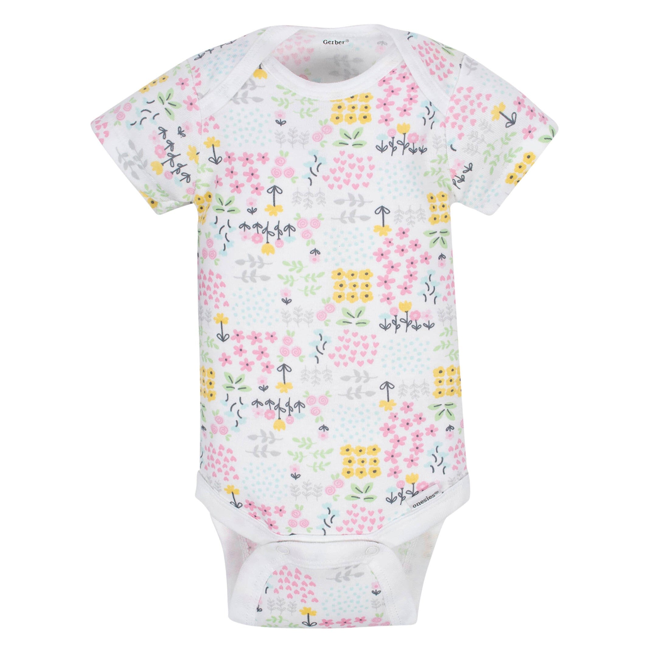 8-Pack Baby Girl Kitty Short Sleeve Onesies® Brand Bodysuits