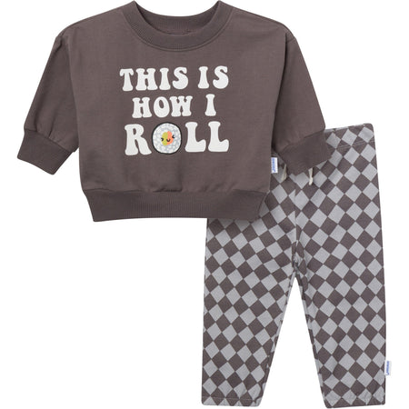 2-Piece Baby Neutral Sushi Roll Sweatshirt Set