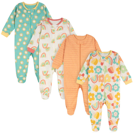 4-Pack Baby Girls Flower Power Sleep 'N Plays