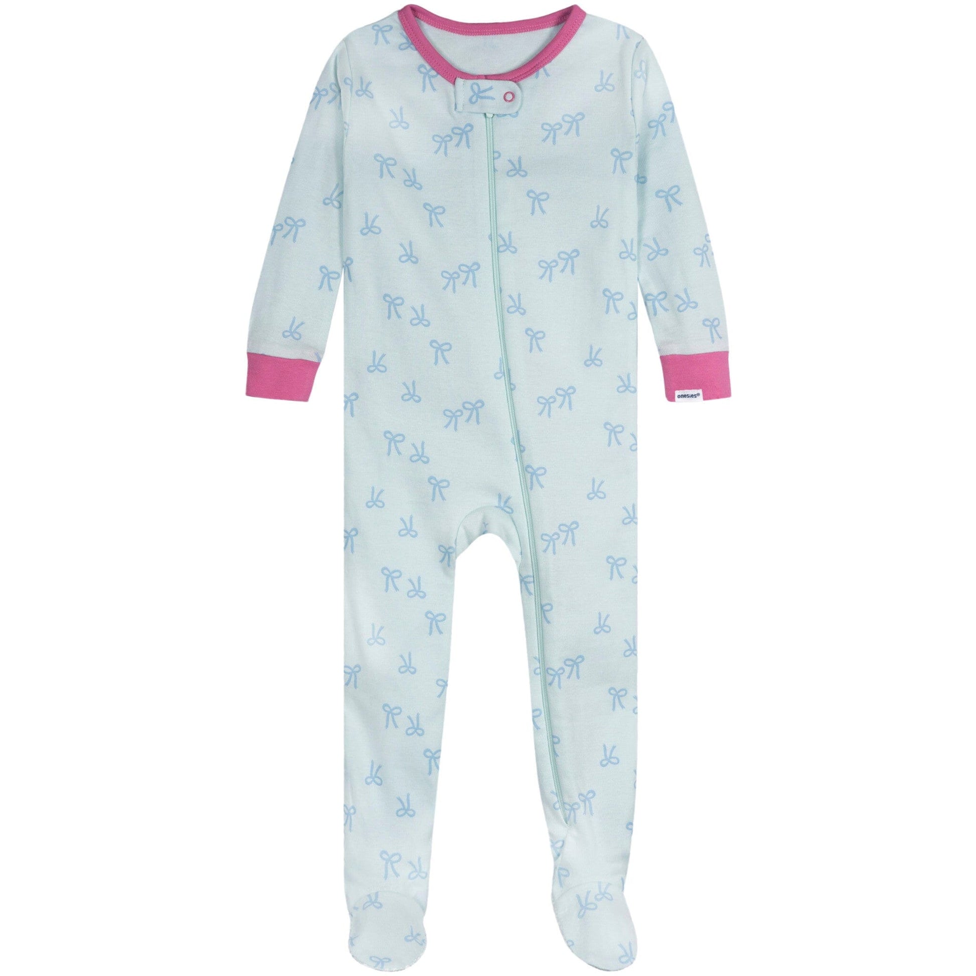 4-Pack Baby Girls Pears Snug Fit Footed Pajamas