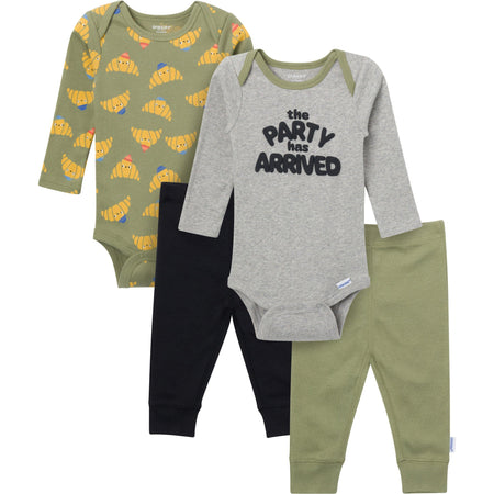 4-Piece Baby Boys Party Croissant Onesies® Bodysuits and Pants
