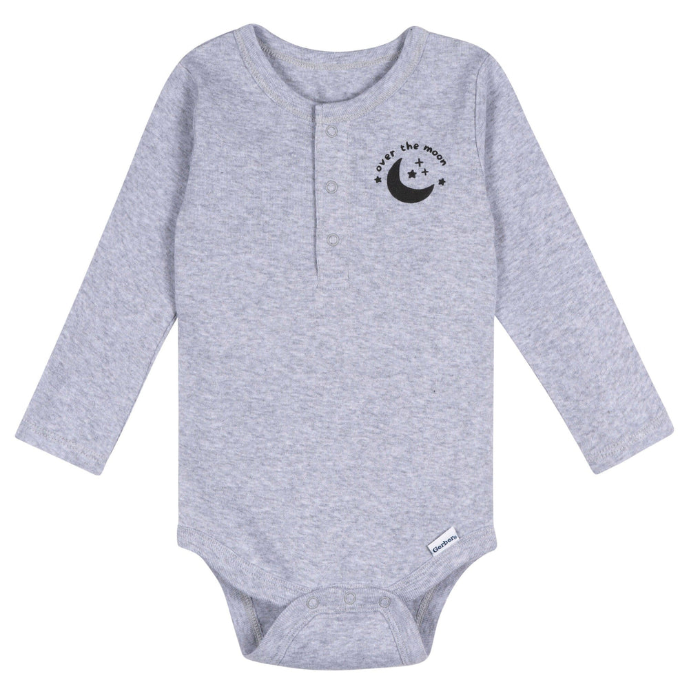 5-Pack Baby Boys Grey Heather Long Sleeve Bodysuits Onesies Bodysuits Gerber® 
