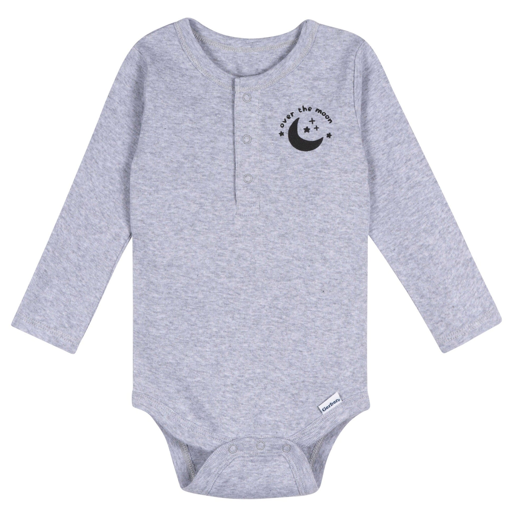 5-Pack Baby Boys Grey Heather Long Sleeve Bodysuits Onesies Bodysuits Gerber® 