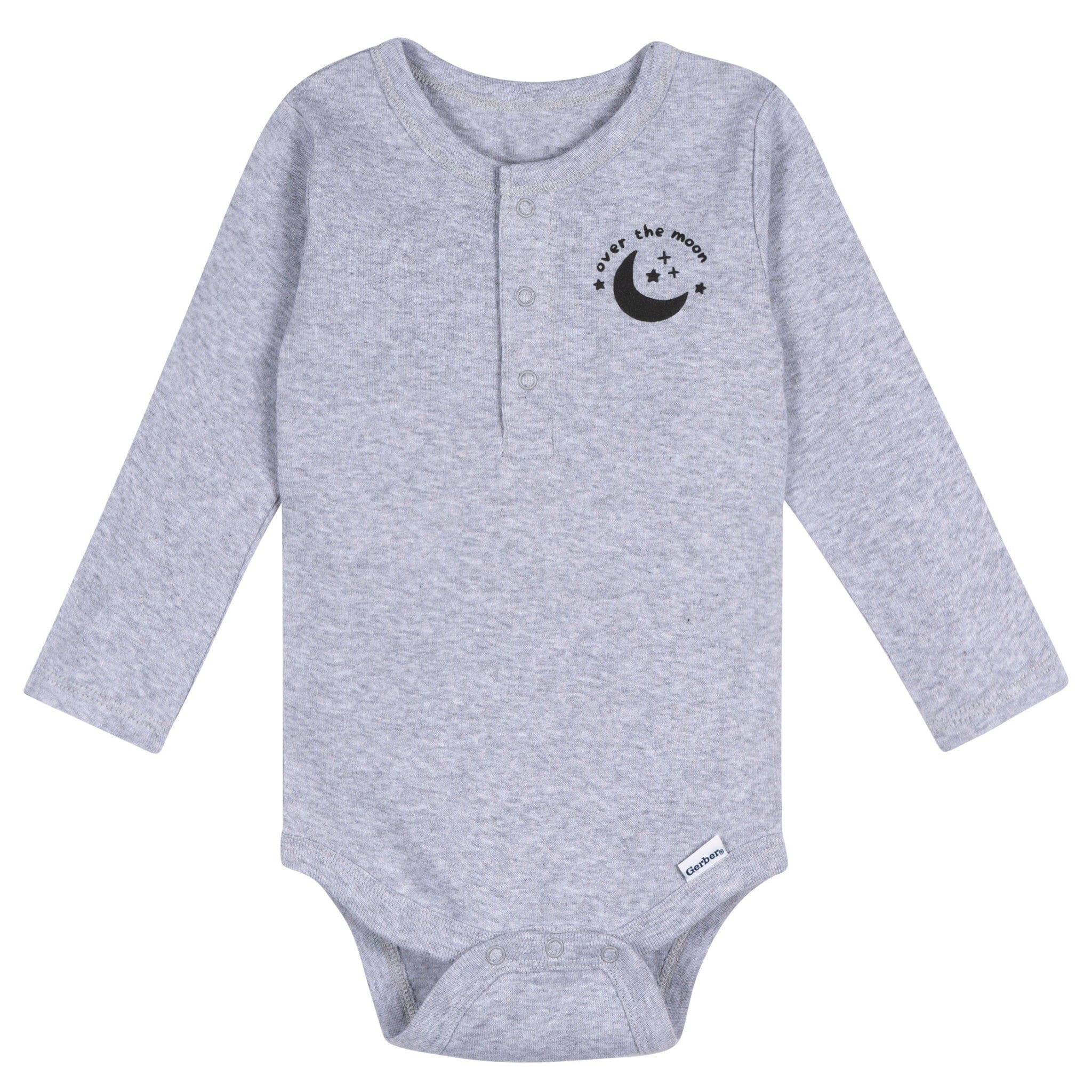 5-Pack Baby Boys Grey Heather Long Sleeve Bodysuits Onesies Bodysuits Gerber® 