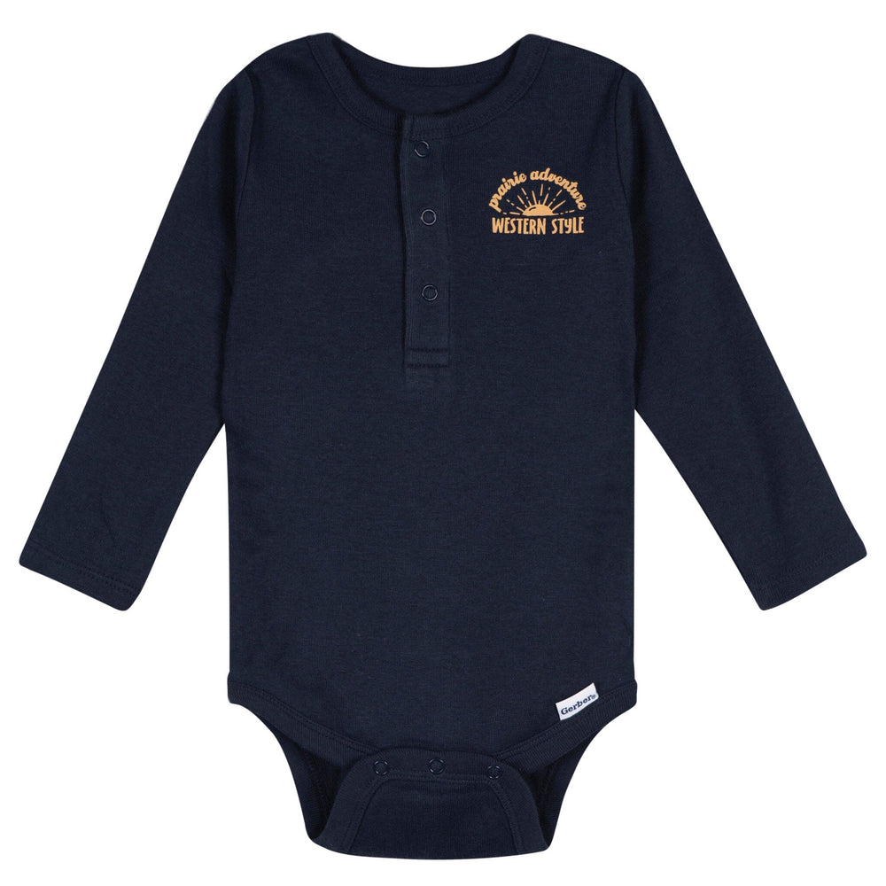5-Pack Baby Boys Black Iris Long Sleeve Bodysuits Onesies Bodysuits Gerber® 