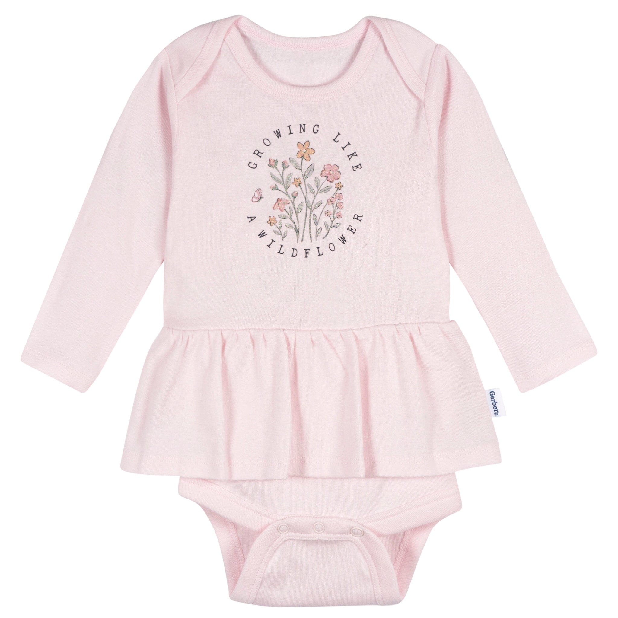 5-Pack Baby Girls Flowers Long Sleeve Bodysuits Onesies Bodysuits Gerber® 