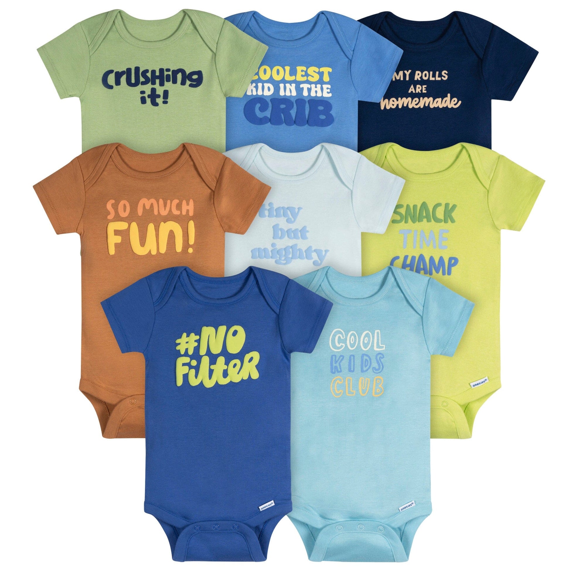 8-Pack Baby Boys Cool Kids Onesies® Bodysuits