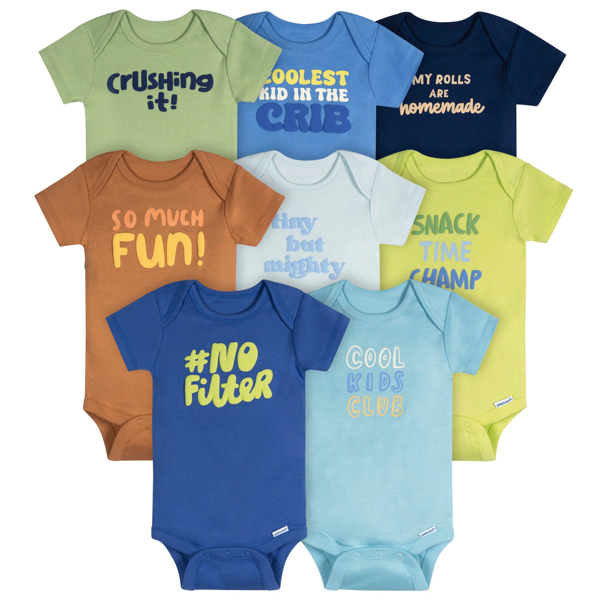 8-Pack Baby Boys Cool Kids Onesies® Bodysuits