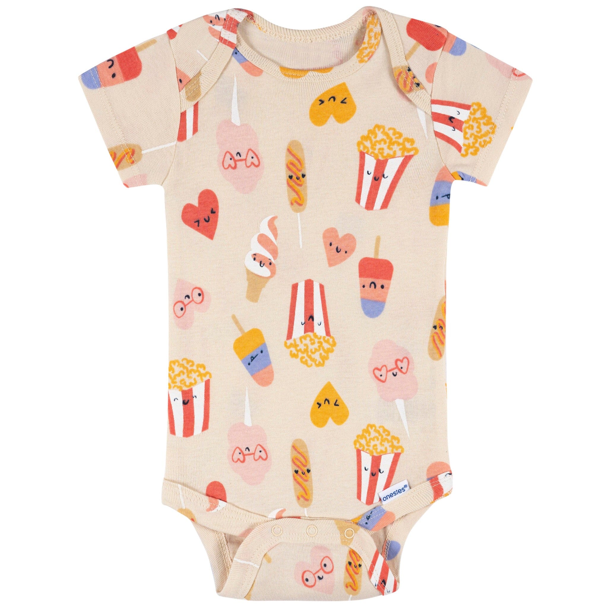 8-Pack Baby Girls Cool Snacks Short Sleeve Onesies® Bodysuits onesies Onesies® Brand 