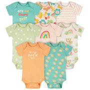 8-Pack Baby Girls Good Days Short Sleeve Onesies® Bodysuits onesies Onesies® Brand 