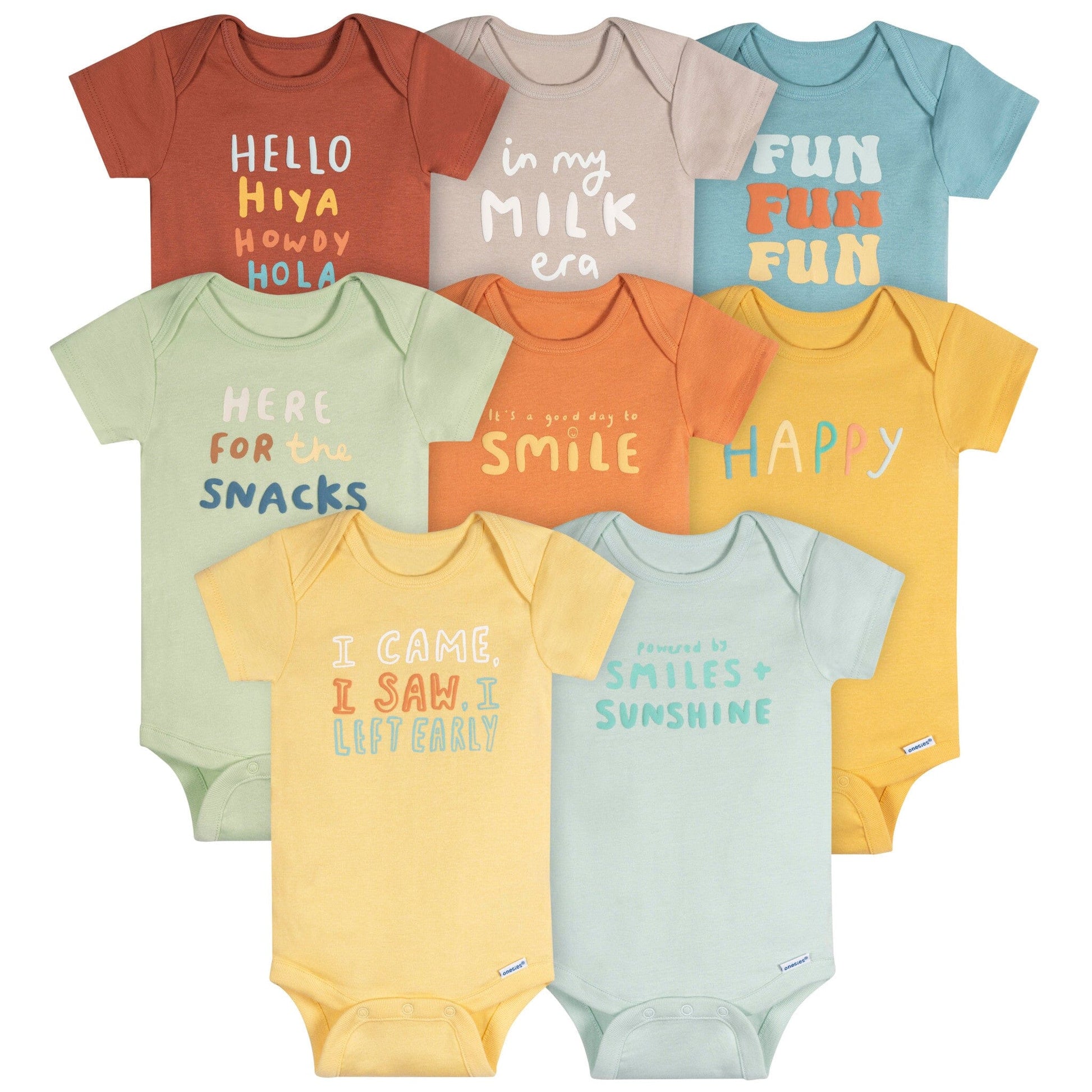 8-Pack Baby Neutral Fun Fun Fun Onesies® Bodysuits