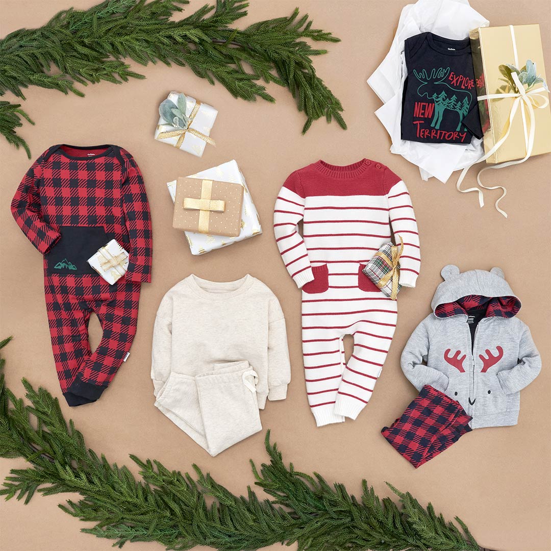 Get ready for the holidays with this charming baby boy's Christmas gift set, complete with cozy sleepwear for the festive season.