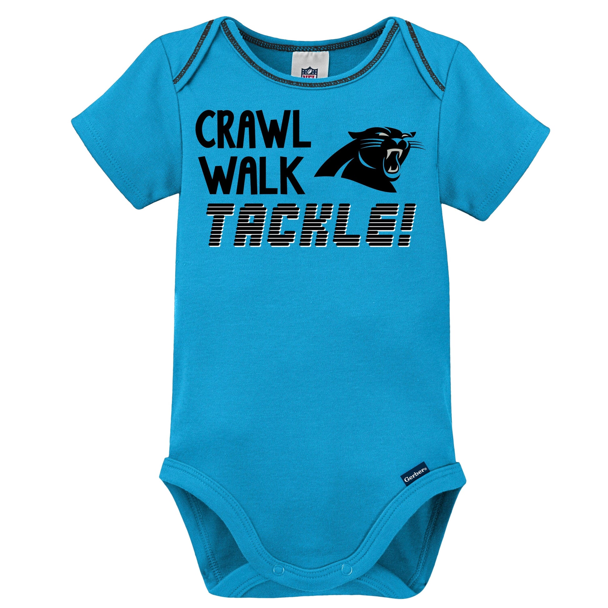 3-Pack Baby Boys Panthers Short Sleeve Bodysuits