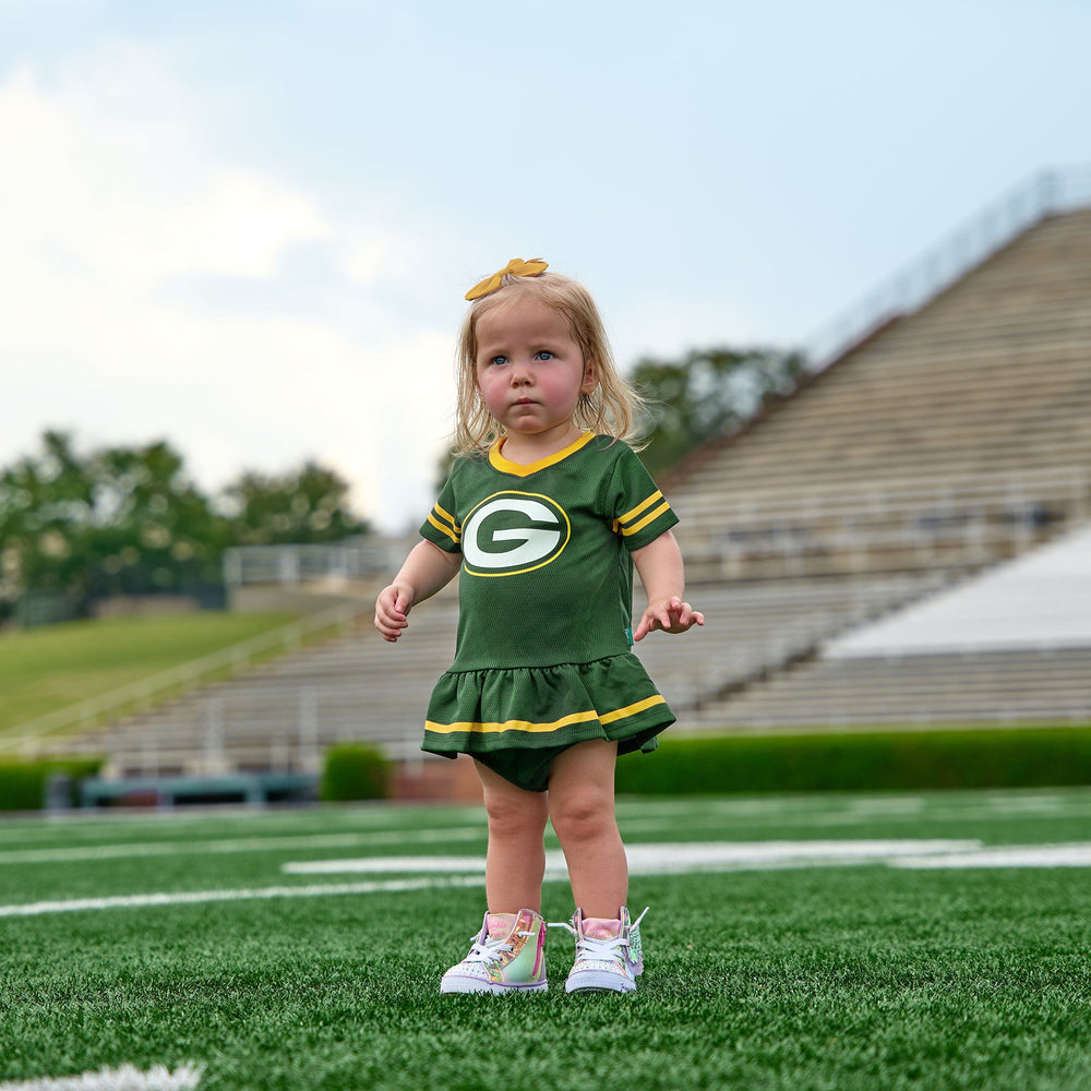 2-Piece Baby Girls Green Bay Packers Dress & Diaper Cover Set NFL NFL 
