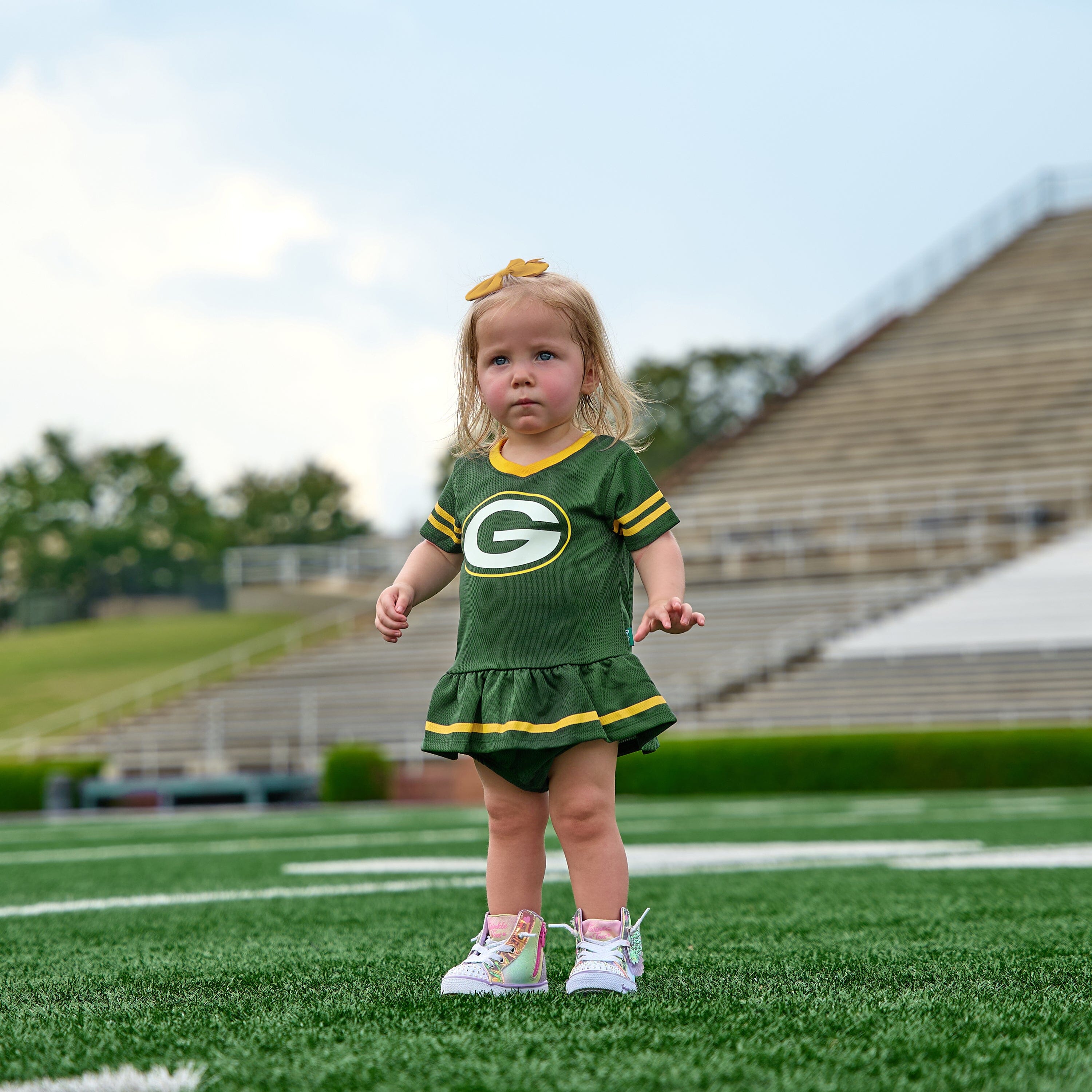 2-Piece Baby Girls Green Bay Packers Dress & Diaper Cover Set NFL NFL 