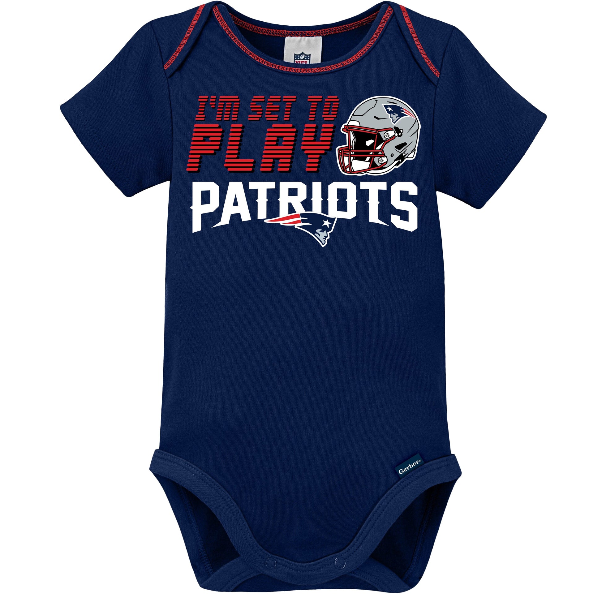 3-Pack Baby Boys Patriots Short Sleeve Bodysuits
