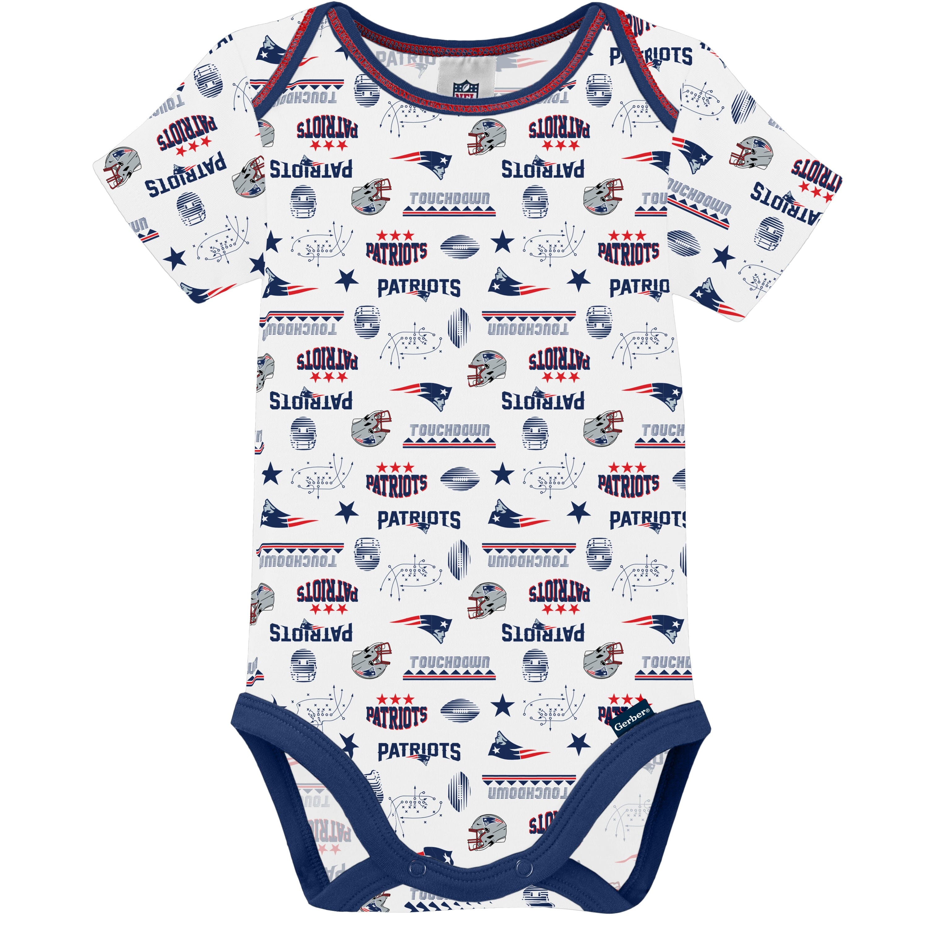 3-Pack Baby Boys Patriots Short Sleeve Bodysuits