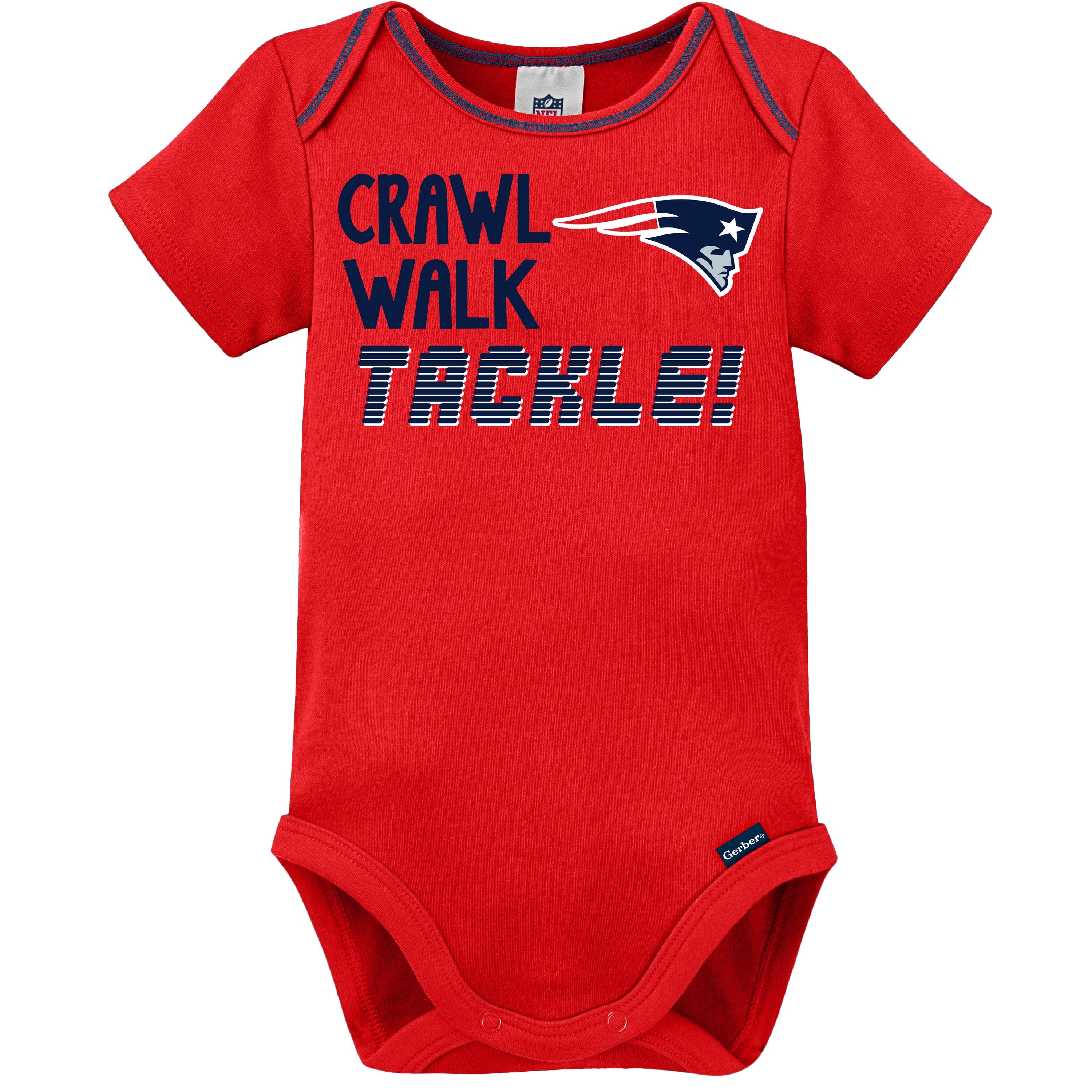 3-Pack Baby Boys Patriots Short Sleeve Bodysuits
