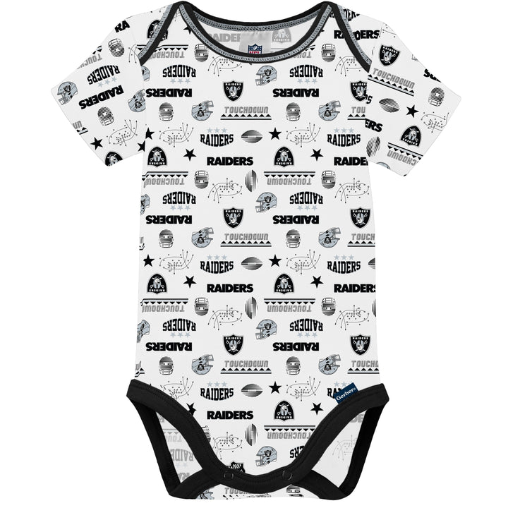3-Pack Baby Boys Las Vegas Raiders Short Sleeve Bodysuits