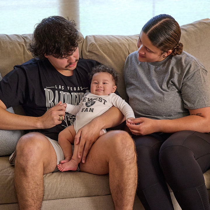 3-Piece Baby Boys Las Vegas Raiders Bodysuit, Active Pant and Cap Set NFL NFL 