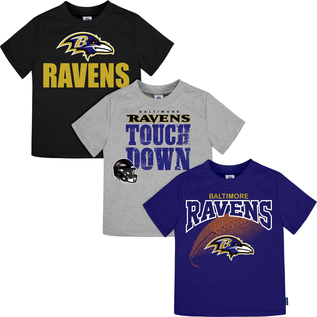 3-Pack Baby Toddler Boys Baltimore Ravens Short Sleeve Shirts