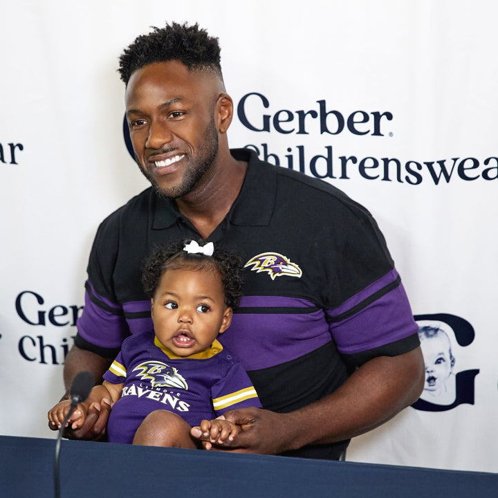 Baby Boys Baltimore Ravens Short Sleeve Jersey Bodysuit NFL NFL 