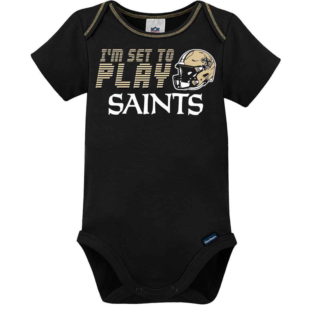 3-Piece Baby Boys New Orleans Saints Bodysuit, Sleep 'N Play, and Cap Set