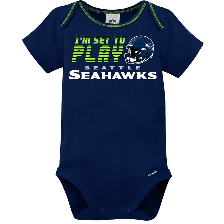3-Pack Baby Boys Seahawks Short Sleeve Bodysuits