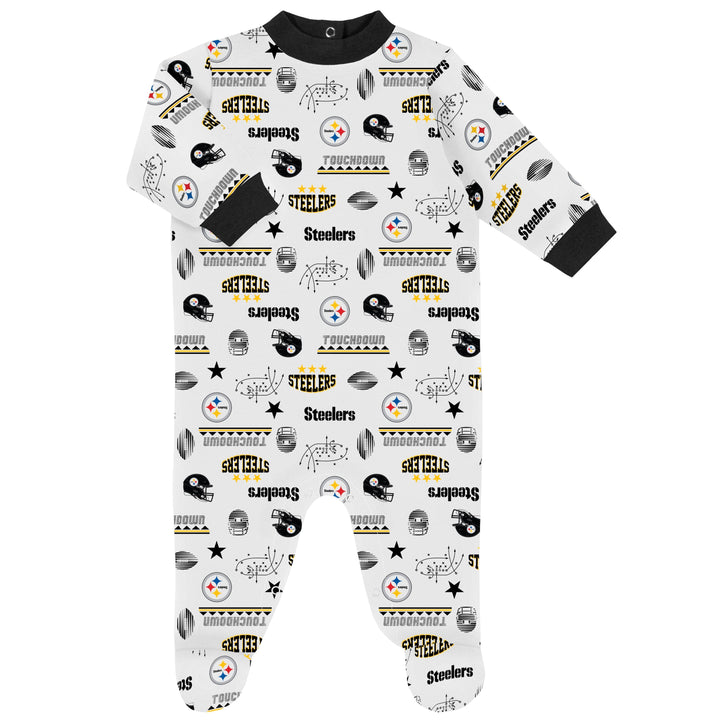 3-Piece Baby Boys Pittsburgh Steelers Bodysuit, Sleep 'N Play, and Cap Set