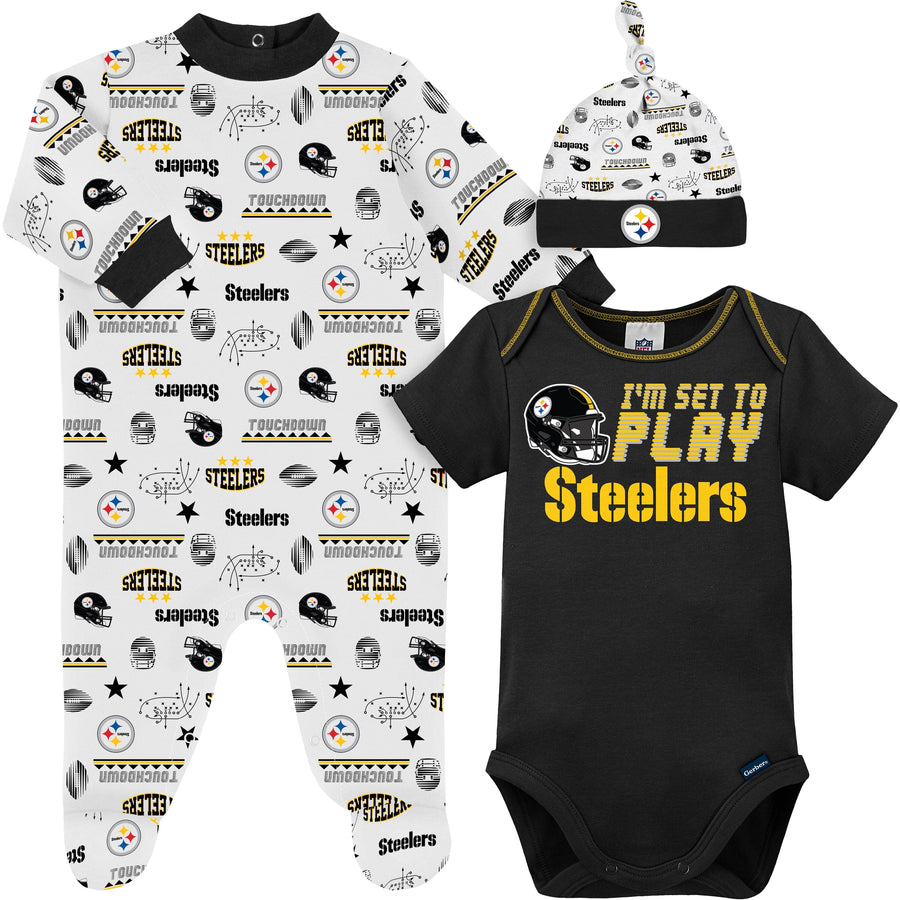 Bodysuit Pittsburgh Steelers Baby Gear 3-Piece Baby Boys