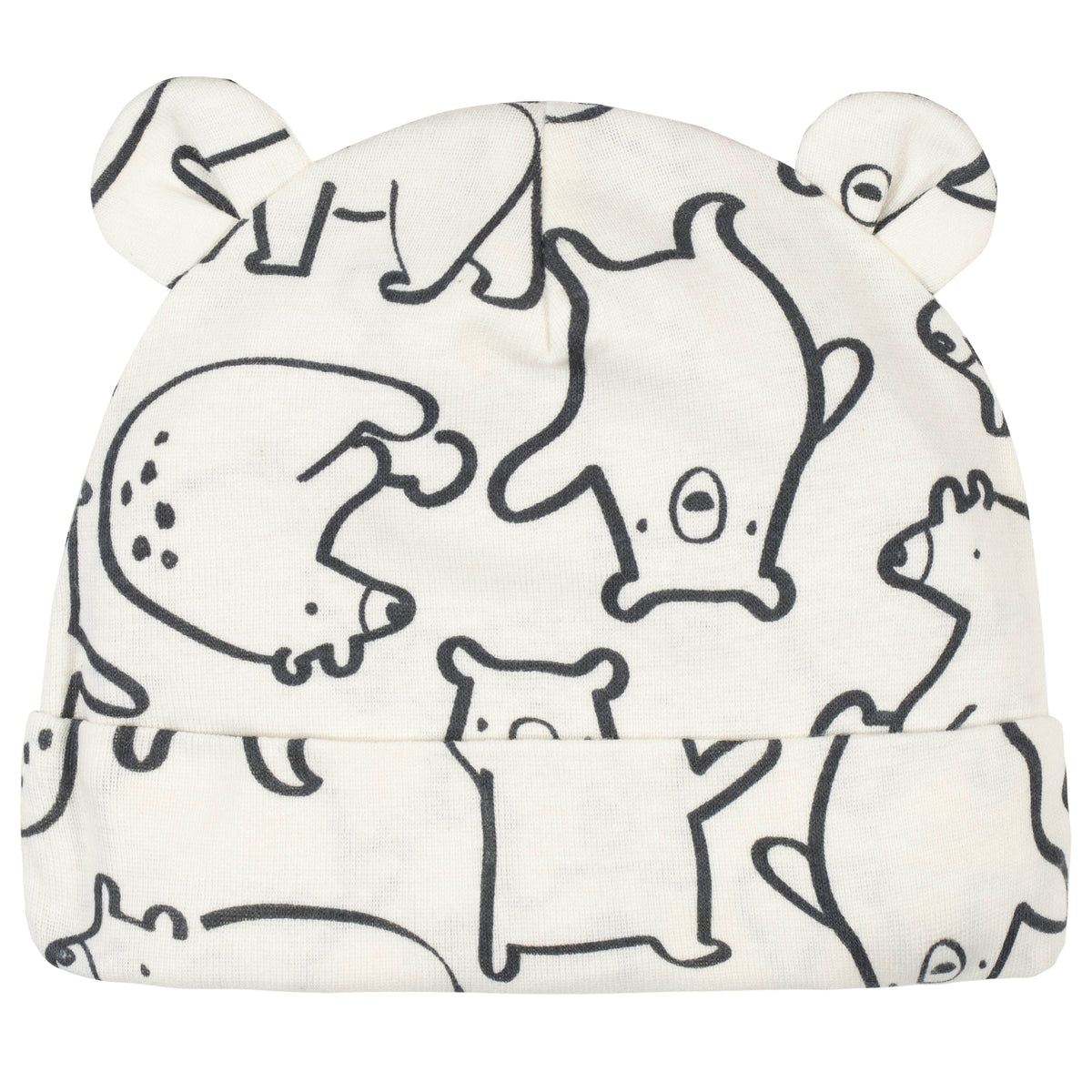 5-Pack Baby Boys Bear Caps