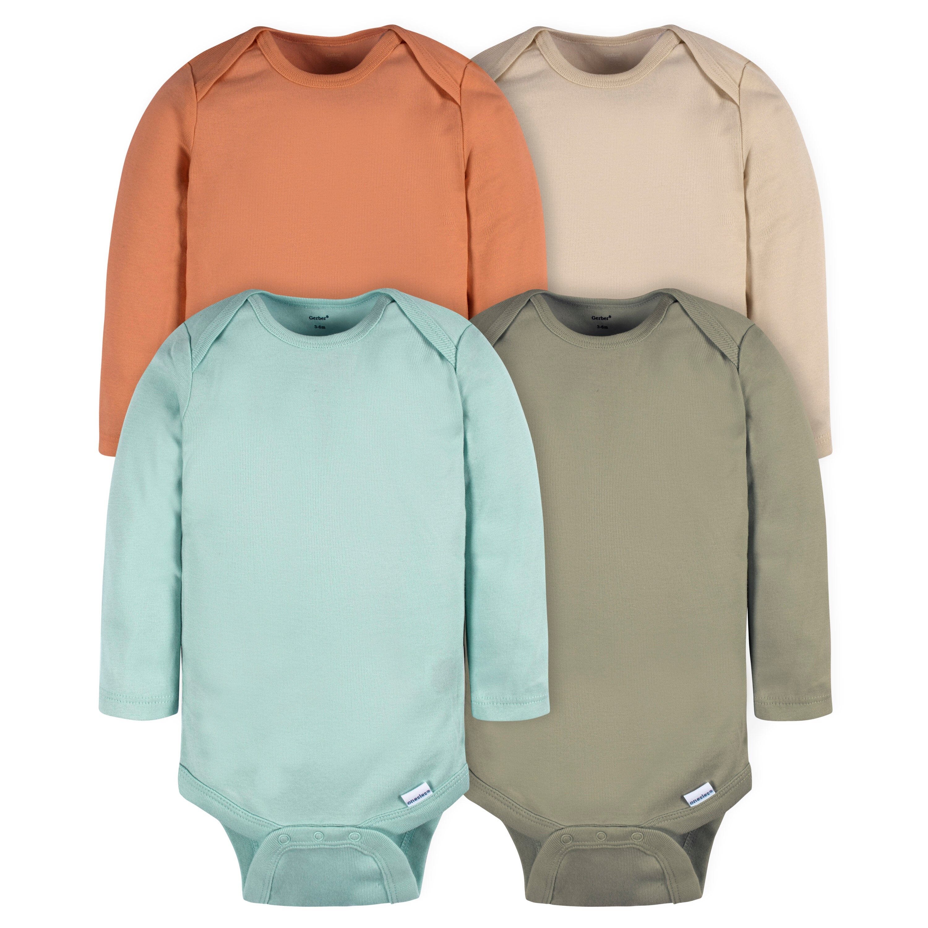 Python Onesies 4-Pack Baby Neutral Green/ Blue Long Sleeve Onesies® Bodysuits – Gerber ...