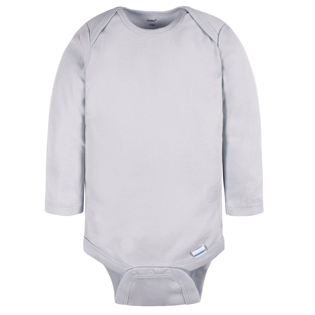 4-Pack Baby Neutral Grey Long Sleeve Onesies® Bodysuits – Gerber