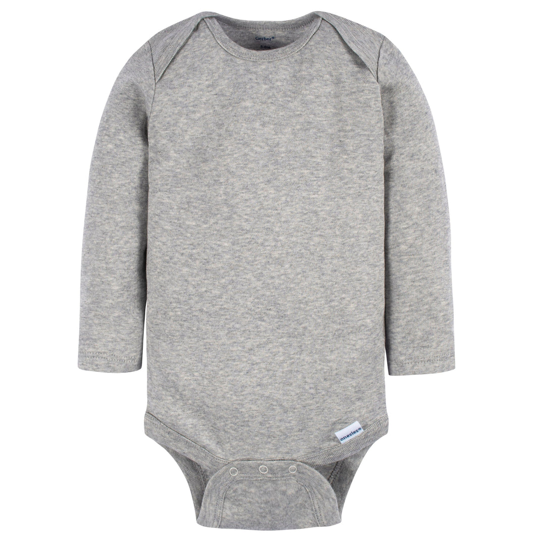 4-Pack Baby Neutral Grey Long Sleeve Onesies® Bodysuits – Gerber