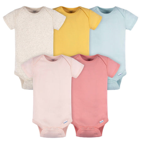 5-Pack Baby Neutral Blue/ Pink Short Sleeve Onesies® Bodysuits