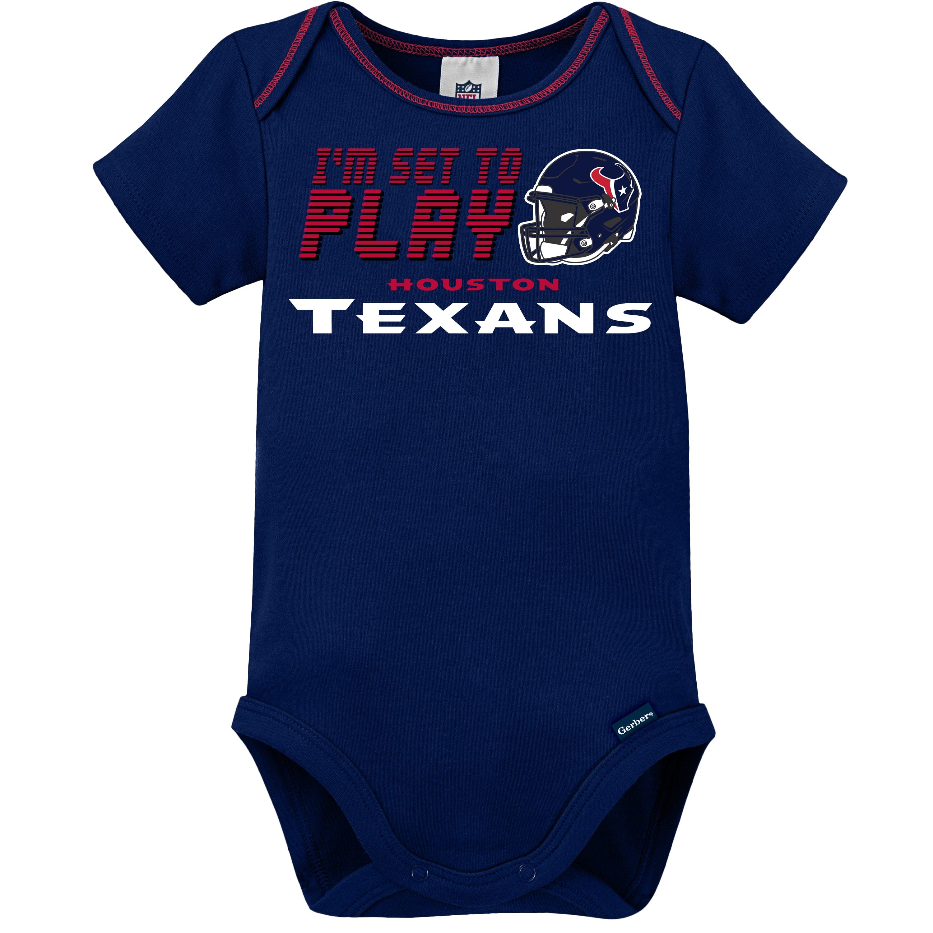 3-Pack Baby Boys Texans Short Sleeve Bodysuits