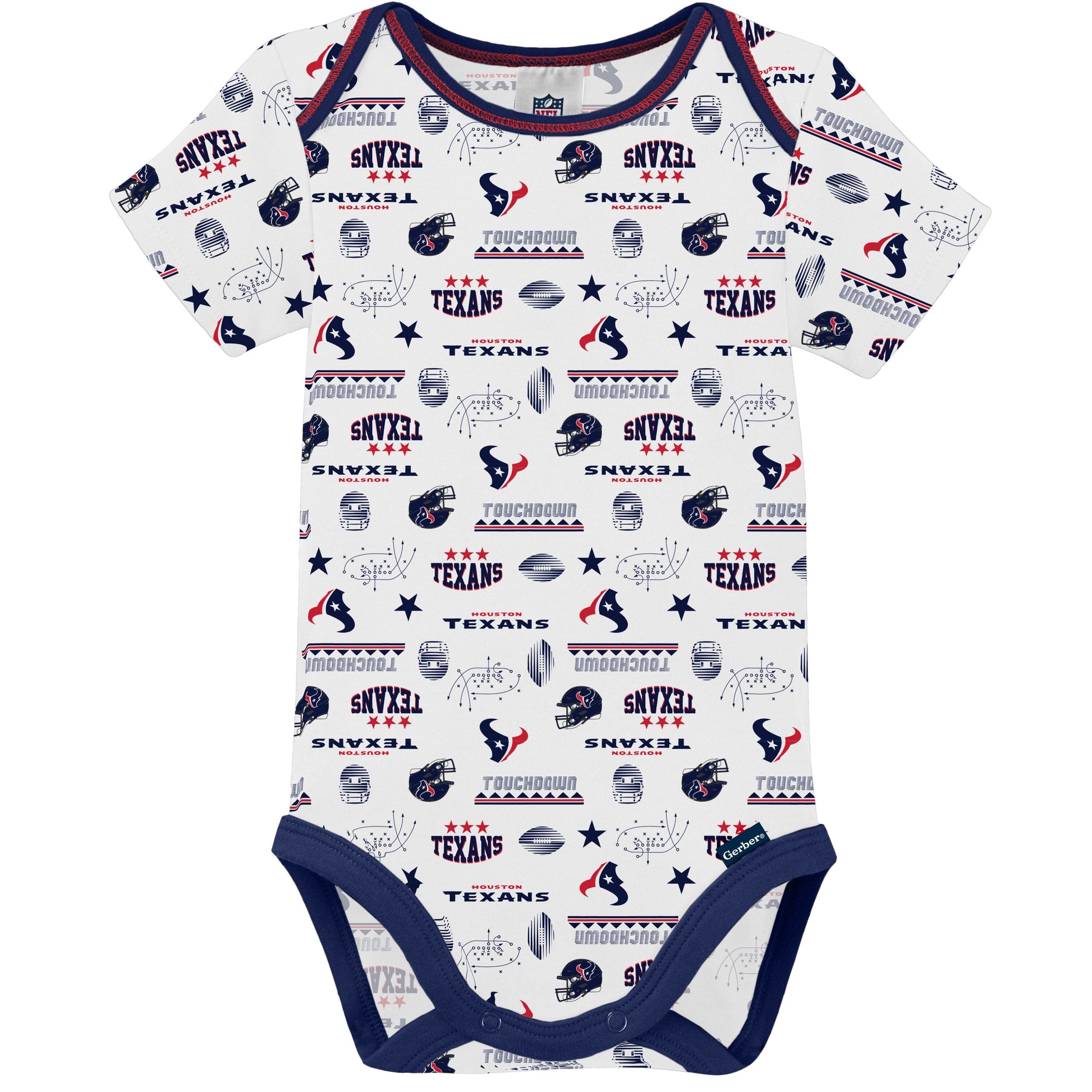 3-Pack Baby Boys Texans Short Sleeve Bodysuits