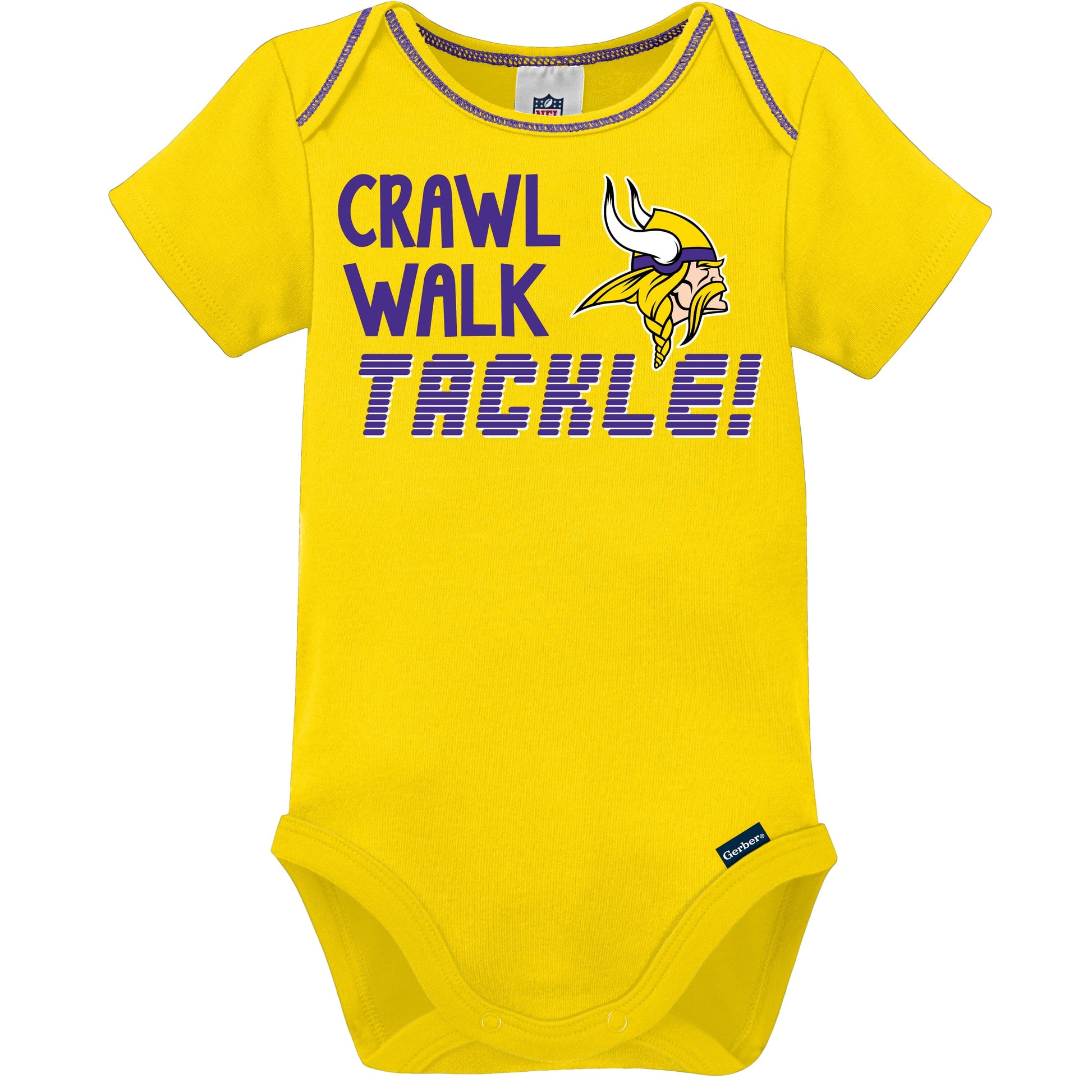 3-Pack Baby Boys Vikings Short Sleeve Bodysuits