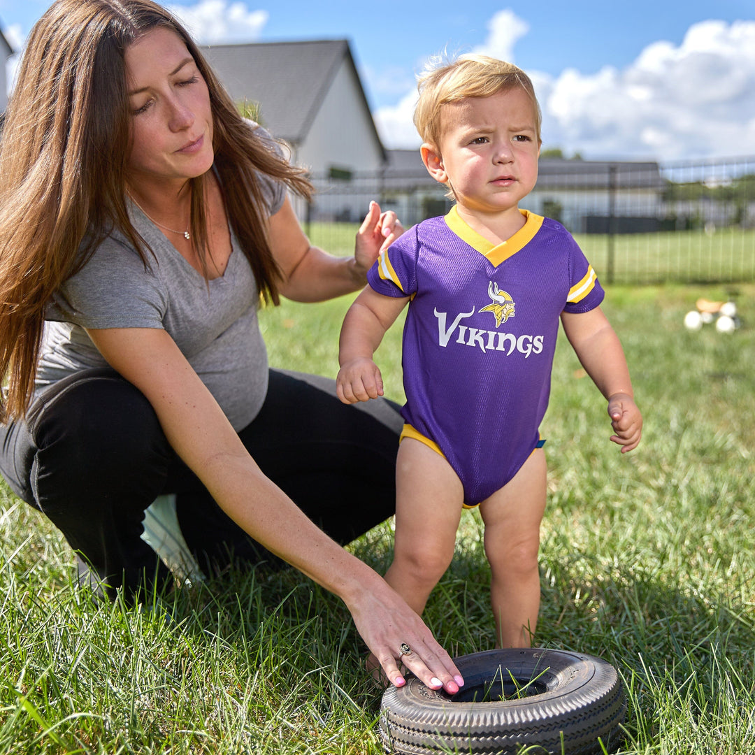 Baby Boys Minnesota Vikings Short Sleeve Jersey Bodysuit NFL NFL 