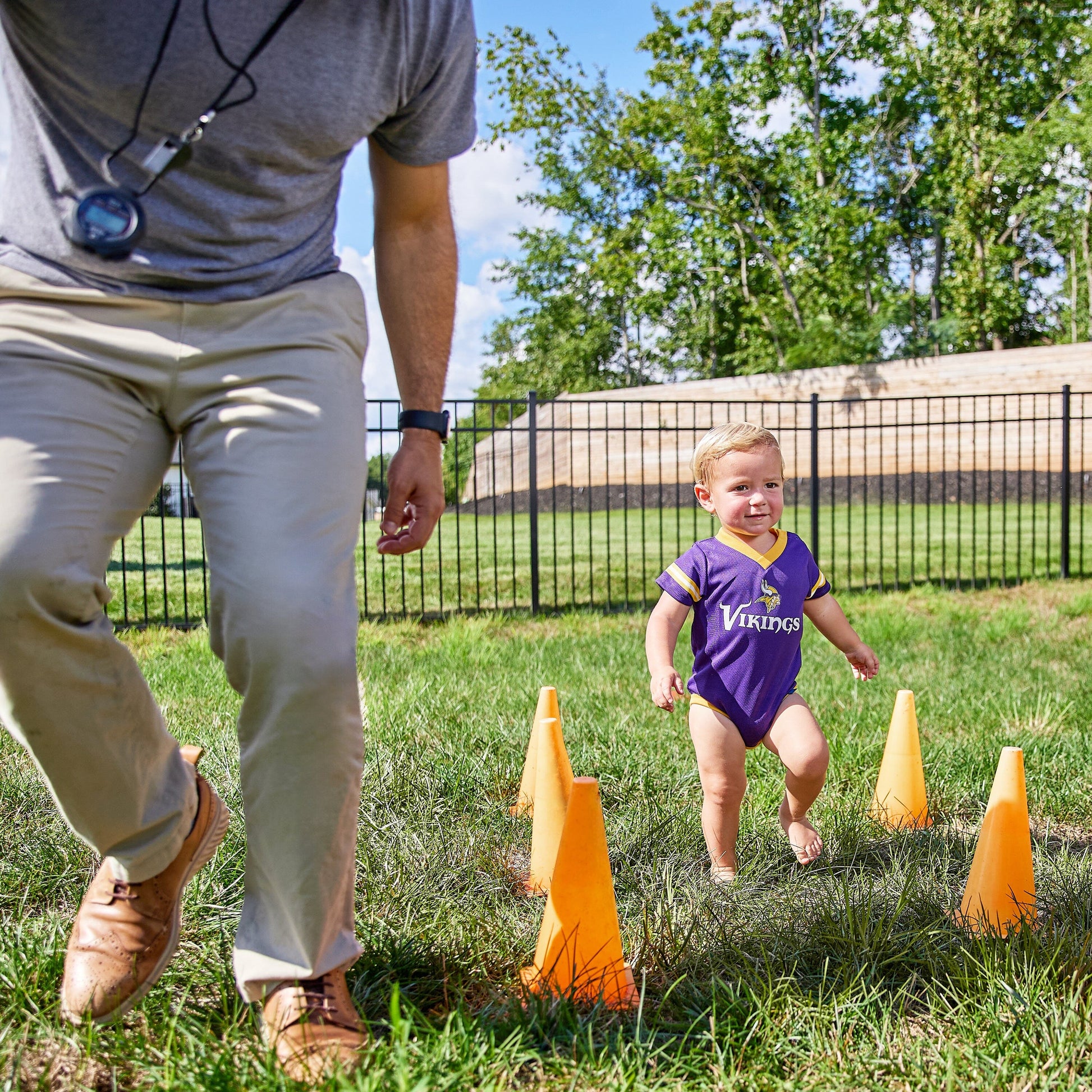 Baby Boys Minnesota Vikings Short Sleeve Jersey Bodysuit NFL NFL 