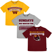 3-Pack Infant & Toddler Neutral Washington Commanders T-Shirts NFL NFL 